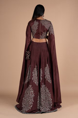 Maroon Skirt with Cape BlouseDSC06574