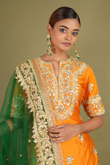 Orange Embroidered LehengaDSC07009