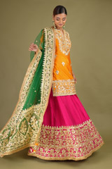 Orange Embroidered LehengaDSC07016