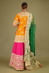 Orange Embroidered LehengaDSC07017