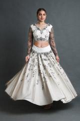 White Beaded Top Bottom Set