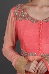 Coral Peach Anarkali SetIMG_1226