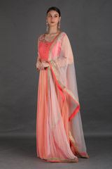 Coral Peach Anarkali SetIMG_1229