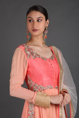 Coral Peach Anarkali SetIMG_1233