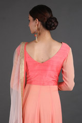 Coral Peach Anarkali SetIMG_1239