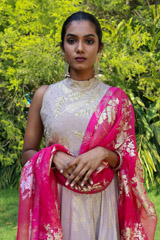 Grey Crepe Gold Printed KalidarIMG_0069