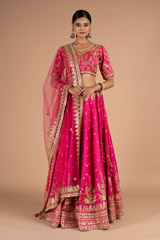 Pink Silk Lehenga
