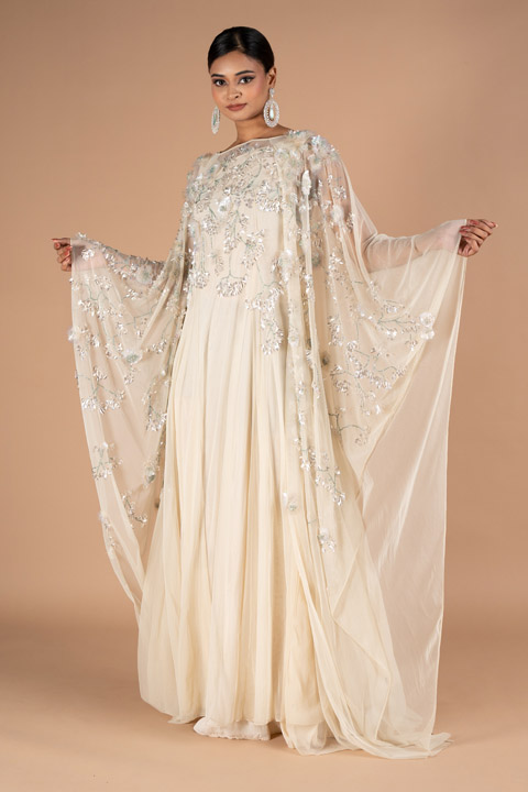 Embellished Cream Dress