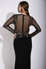 Black Waist Cut Out Gown_SUB0300