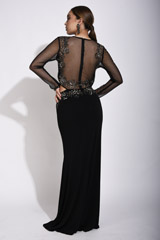 Black Waist Cut Out Gown_SUB0302