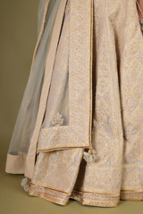 Silver Grey Golden Dori LehengaDSC07133