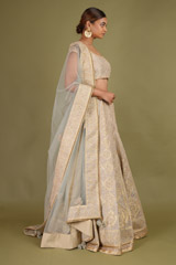 Silver Grey Golden Dori LehengaDSC07136