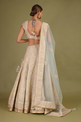Silver Grey Golden Dori LehengaDSC07139