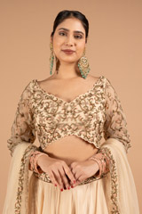 Beige Embroidered LehengaDSC01909
