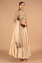 Beige Embroidered LehengaDSC01915