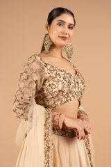 Beige Embroidered LehengaDSC01916