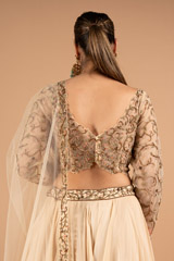 Beige Embroidered LehengaDSC01923