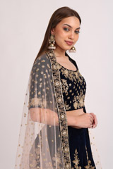 Blue Embellished LehengaIMG_8888