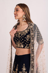 Blue Embellished LehengaIMG_8894