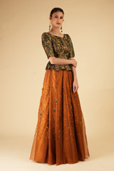 Brown Embellished Top Bottom SetDSC07156