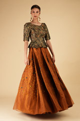 Brown Embellished Top Bottom SetDSC07158