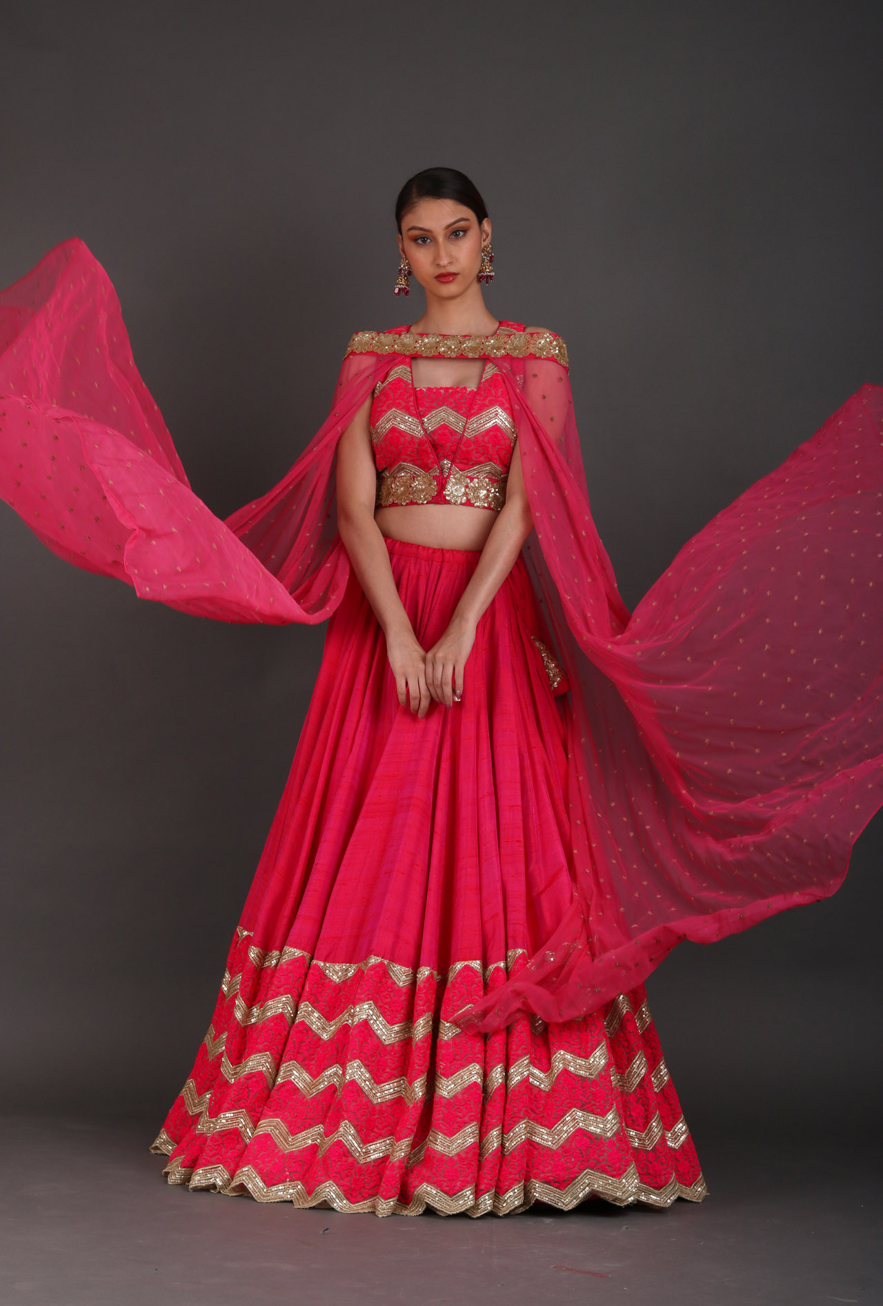 PINK SEQUINS LEHENGA SET