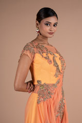 Orange Drape Gown SareeDSC06468