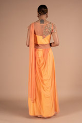 Orange Drape Gown SareeDSC06477
