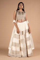 Ivory embellished lehenga set