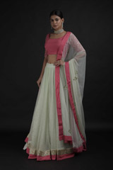 Light Blue Sequins Lehenga Set_DTR8788