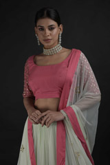 Light Blue Sequins Lehenga Set_DTR8792