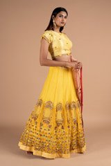 Yellow Sequin Work LehengaDSC06824