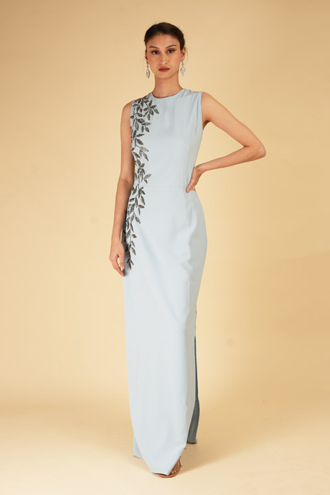 Grape Leaf Side Cut Out Gown