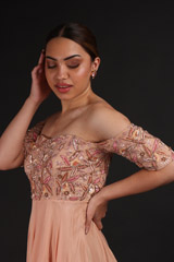 Peach Off Shoulder GownIMG_0775