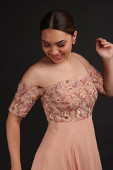 Peach Off Shoulder GownIMG_0776