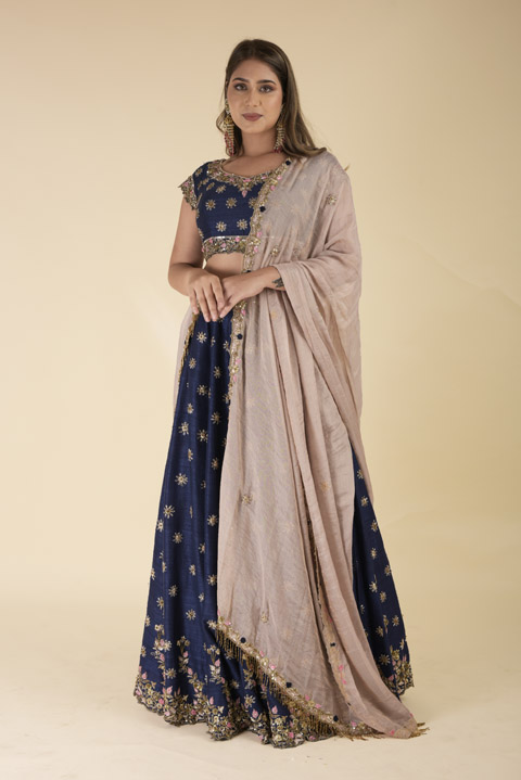 Royal Blue Bridal Lehenga