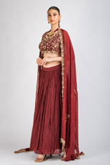 Red Embroidered Lehenga_DSC4490-Edit