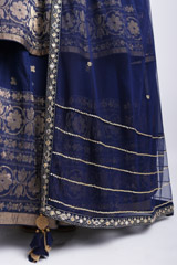 Indigo Chanderi Embroidered LehengaIMG_9949