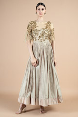 Beige Embellished Gown