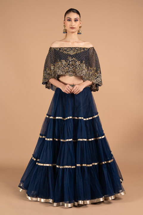 Blue Net Top Bottom Set