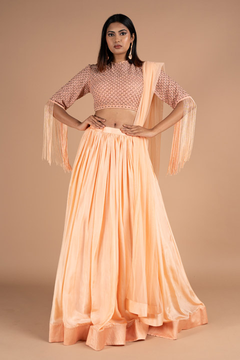 Peach Lehenga Set