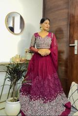 Red And Silver Embellished Lehenga1