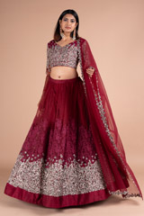 Red And Silver Embellished LehengaDSC07032