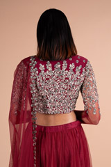 Red And Silver Embellished LehengaDSC07033