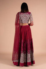 Red And Silver Embellished LehengaDSC07034
