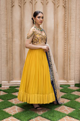 Mustard Floral Embroidered Lehenga_DSC9981-Edit