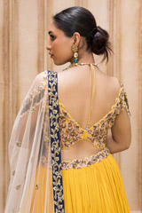 Mustard Floral Embroidered Lehenga_DSC99833-Edit
