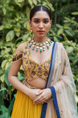 Mustard Floral Embroidered Lehenga_DSC99834-Edit