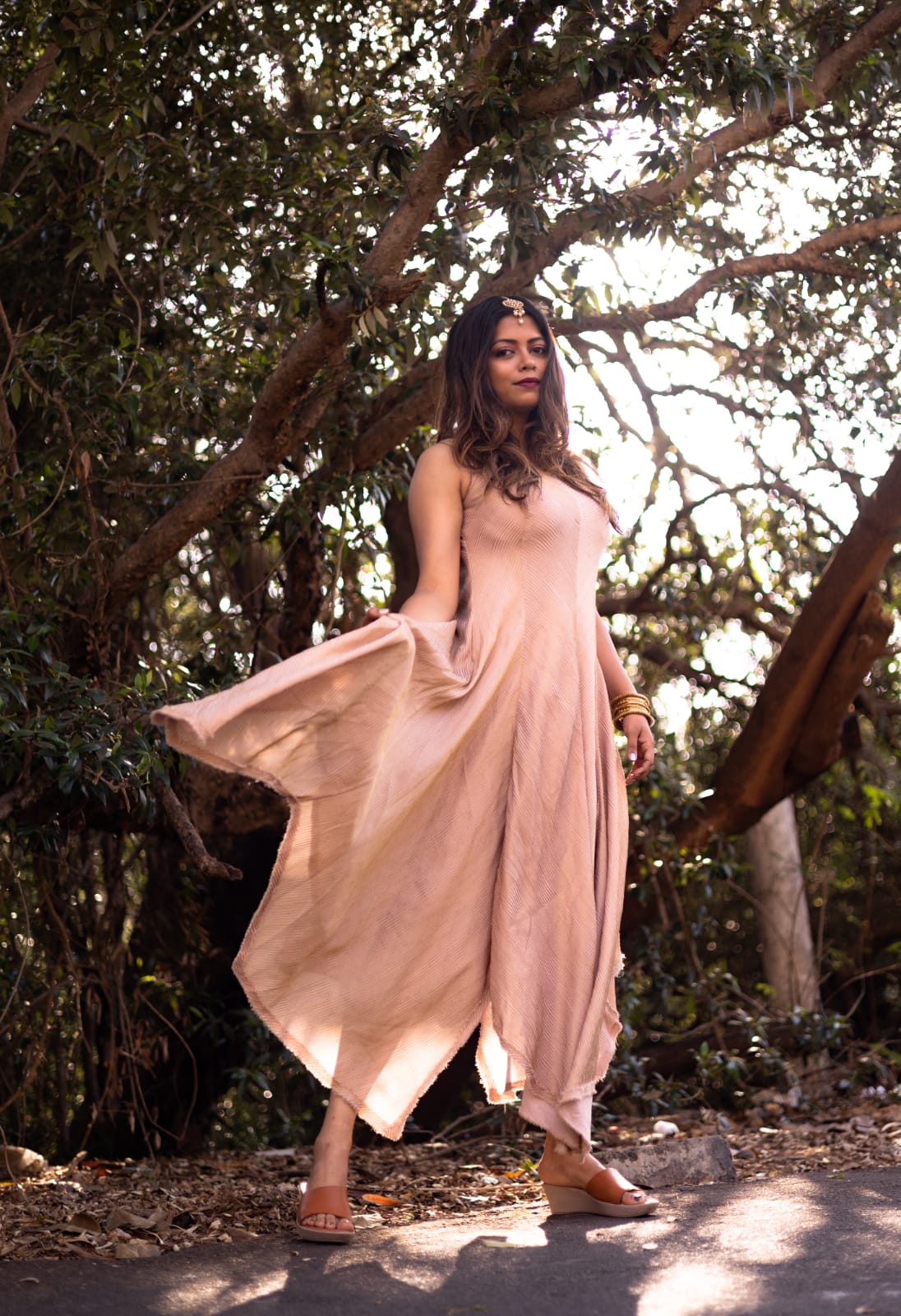 Peach Textured Dress