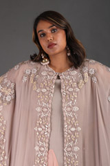Grey Chikankari Cape With DressIMG_4830